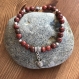 Bracelet en  jaspe rouge, taille des pierres 6mm