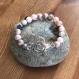 Bracelet rhodonite tortue de mer, perles de 8 mm