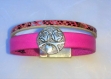 Bracelet cuir femme rose