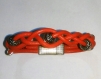 Bracelet cuir rouge corail