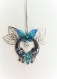 Spring amulet silver blue butterfly
