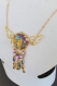 Gold wings and kawaii moon necklace