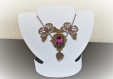 Butterflies baroque necklace purple and bronze