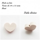 Perle en bois coeur 30 x 25 mm, perle plate coeur