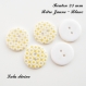 Lot de 5 boutons rond à 2 trous de 23 mm : rétro jaune blanc