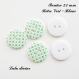 Lot de 5 boutons rond à 2 trous de 23 mm : rétro vert blanc