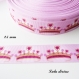 Ruban gros grain rose clair couronne princesse de 25 mm vendu au mètre