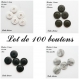 100 boutons rond à 4 trous de 18 mm (25 boutons de chaque couleur)