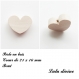 Perle en bois coeur 21 x 16 mm, perle plate coeur