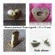 Fermoir pivotant ovale tourniquet de sac / pochette / porte-feuille coeur 32 x 28 mm : argent / bronze / doré / noir