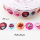 Ruban gros grain blanc à pois rose gâteau cupcake dans médaillon de 22 mm vendu au mètre