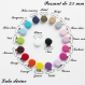 20 pinces bretelle ronde couleur de votre choix , attache tétine passant de 25 mm