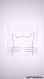 Taie d'oreiller tête de chat stylisé, cousu et peint à la main
