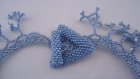Collier de corail en perles bleu et blanc