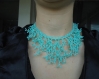 Collier  corail turquoise en perles de miyuki