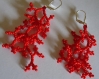 Boucles d'oreilles corail rouge perles de miyuki