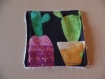 5 carrés tissu bio-cactus