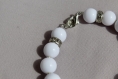 Bracelet jodie - perles blanches et argentées