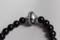 Bracelet jodie small - perles noires et argentées