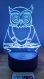 Lampe de table hibou personnalisée, alimentation 220v illusion 3d.