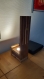 Lampe de table bois de chêne et led gu10, chevet, veilleuse, avec télécommande, fait main.