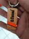 Porte clés personnalisable en bois de chêne et résine.