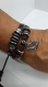 Bracelet homme femme, en perles, cuir, cordage et pièces métalliques artisanal.