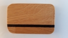 Porte clés personnalisable en bois de chêne et résine fait main.