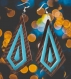 Boucles d'oreilles pendantes en bois de look et résine série bleu océane