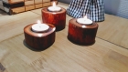 Bougeoirs porte bougies bois de quercus rouge faits main.