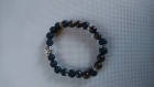 Bracelet homme h 64 en pierre de lave et bronzite