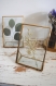 Cadre verre et métal doré fleurs séchées, herbier art botanique, art pressé de fleurs, gypsophile, eucalyptus