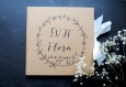 Livre d’or floral evjf mariage / guest book wedding, personnalisé noms mariés, encre noire calligraphie, couronne, fleurs