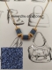 Lot de 3 tubulos en perles miyuki - doré et bleu jean lustré (0267-opaque blueberry luster)