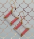 Boucles d’oreille en perle miyuki – carré évidé – doré, blanc et rose « watermelon »