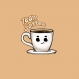 Badge fait main - café kawaii, citation team coffee, illustration tasse de café, boisson chaude éthiopie, petit cadeau pas cher 