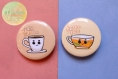 Badge fait main - café kawaii, citation team coffee, illustration tasse de café, boisson chaude éthiopie, petit cadeau pas cher 
