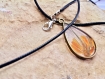 My beautiful wandering flowers composition orange epoxy handmade necklace pendant leather