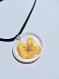 My beautiful wandering buttercup yellow flower epoxy resin necklace jewel natural pendant