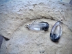 My beautiful grey abstraction effect classy and shiny teardrop epoxy resin earrings jewel hooks
