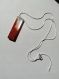 My beautiful red copper abstraction effect epoxy resin silver necklace jewel pendant
