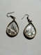 My beautiful wandering flowers  and seashell epoxy resin earrings jewel hooks natural nacre