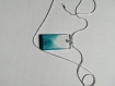 My beautiful blue minimalist galaxy abstraction effect epoxy resin silver necklace