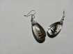 My beautiful natural fern leaf  teardrop epoxy resin earrings jewel hooks