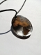 My beautiful golden dark ivy leaf galaxy abstraction epoxy resin necklace