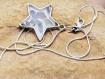My beautiful star with nacre or stone epoxy resin necklace pendant jewel pale purple