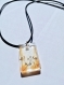 My beautiful flower in its golden mist abstraction epoxy resin necklace jewel natural pendant