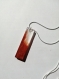 My beautiful red copper abstraction effect epoxy resin silver necklace jewel pendant