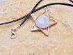 My beautiful star with nacre or stone epoxy resin necklace pendant jewel pale purple