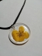 My beautiful wandering buttercup yellow flower epoxy resin necklace jewel natural pendant